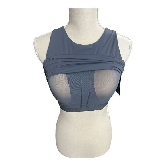 Avía grey Crop Sports Bra Size M(D-DD) Low Support Removable Pads Built In Bra - Picture 3 of 11